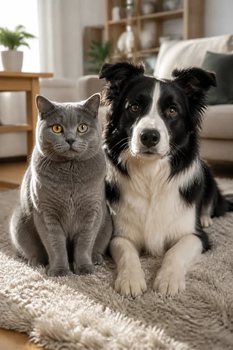 Kedi + köpek birlikte örnek görseli