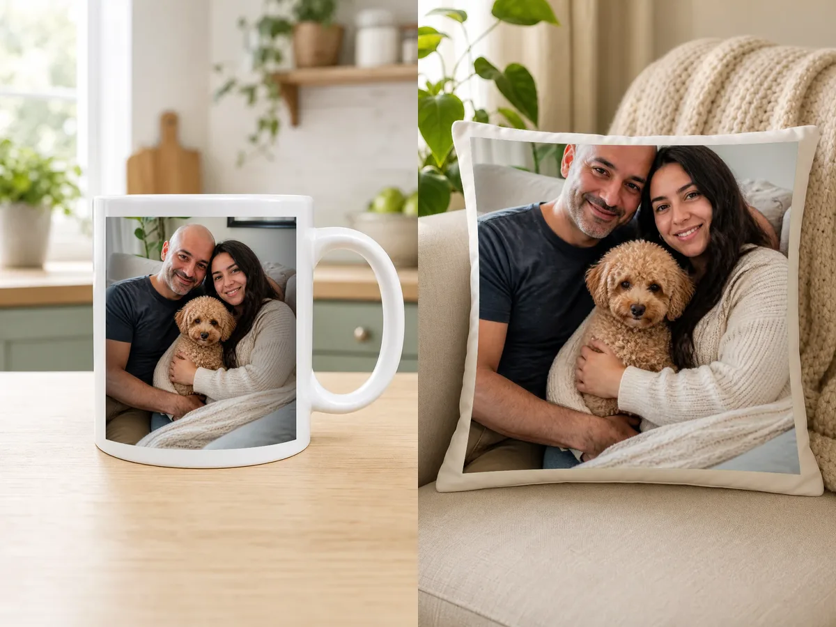 Mug + pillow set sample